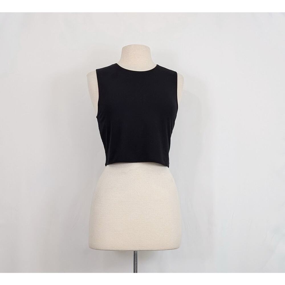 Reformation Top Skirt Set Black Rylan Two Piece Knit Twist Front Misses Size L - Picture 5 of 11